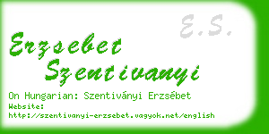 erzsebet szentivanyi business card