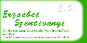 erzsebet szentivanyi business card